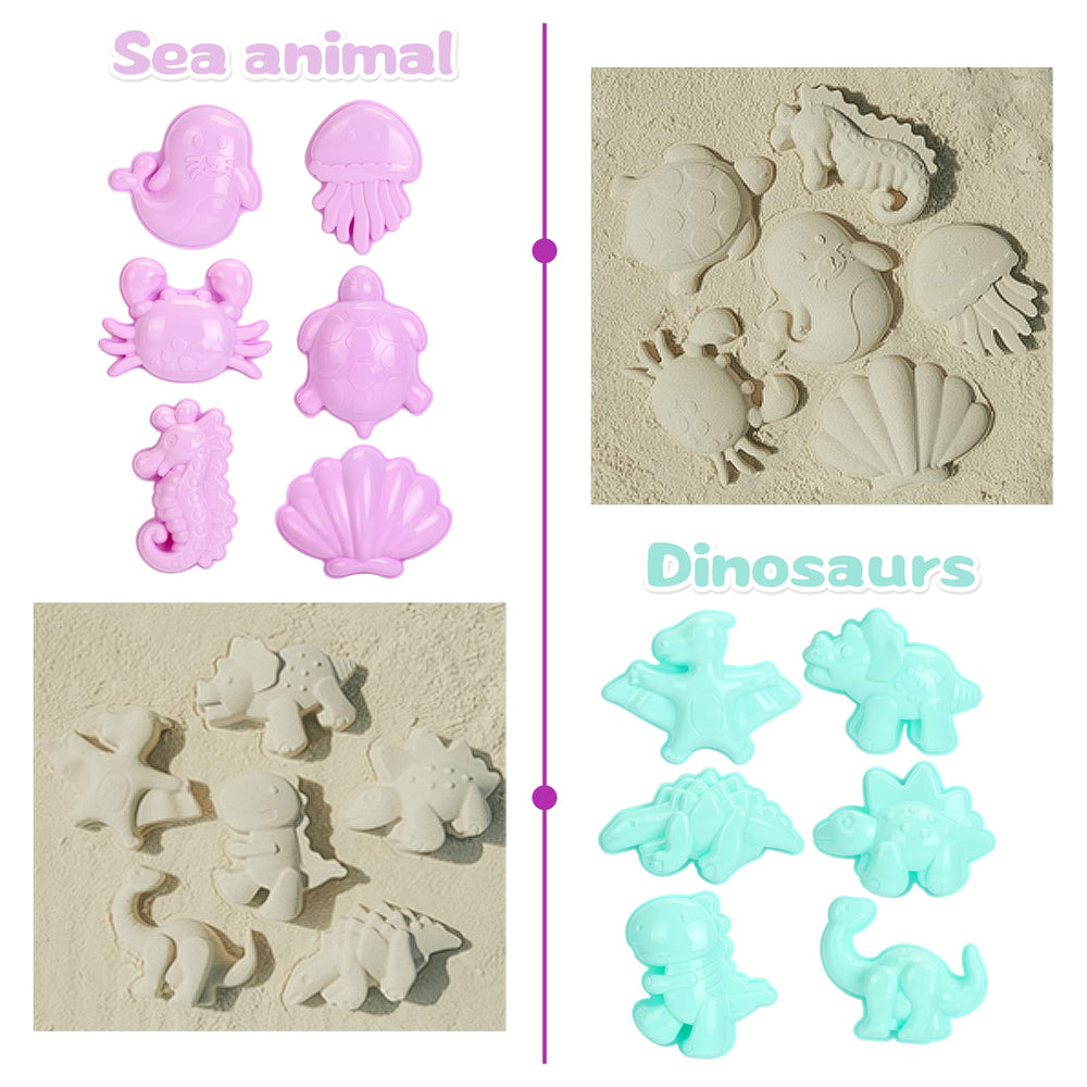 Tagitary pair of beach buckets provides sturdy, colorful sand storage and molds.