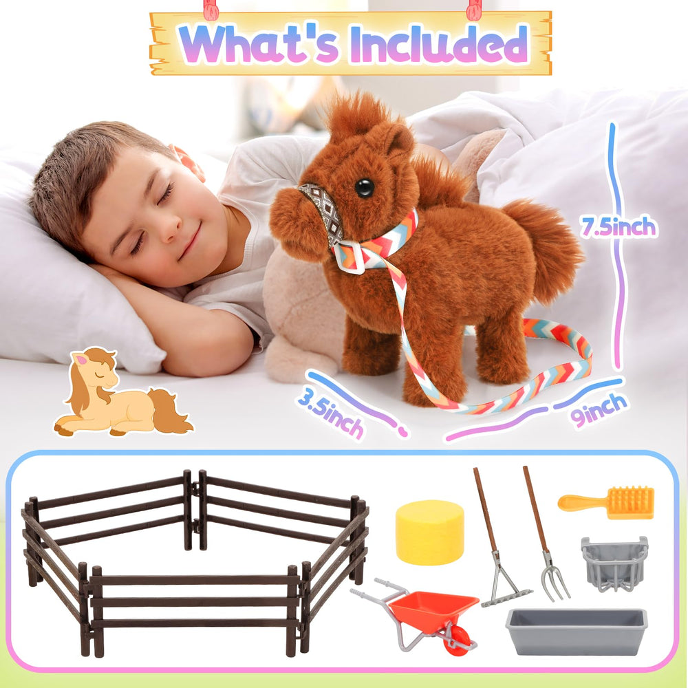 Moveable tail and walking motion add lifelike charm.