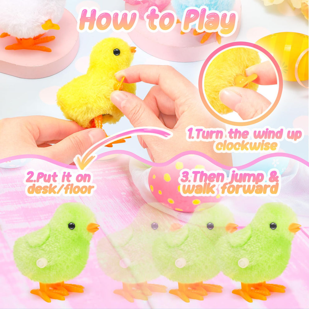 Tagitary wind-up clockwork chick toy with fluffy surface for safe play