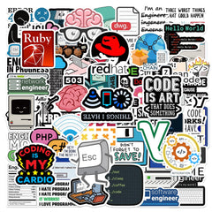 TaiLiHaile 110-piece programming stickers on a laptop for personalized, durable tech decoration