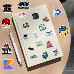TaiLiHaile 110-piece programming stickers on a suitcase for quick, expressive travel gear
