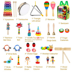 Taimasi colorful shakers bells and rattles encourage creative experimentation.