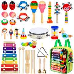 Taimasi 33pc kids instruments set for imaginative play and rhythm exploration.