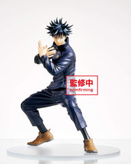 Megumi Fushiguro figure in dynamic pose with base stand for stable shelf display