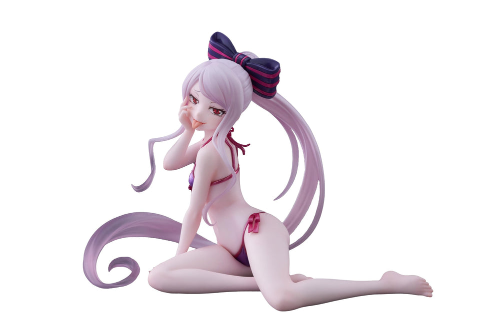 Taito Overlord Shalltear swimsuit figure for desktop display, ideal for collectors.