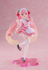 Taito Sakura Miku figure base stand included for stability.