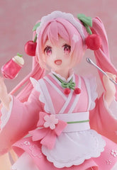 Taito Sakura Miku figure side view highlighting cafe styling.