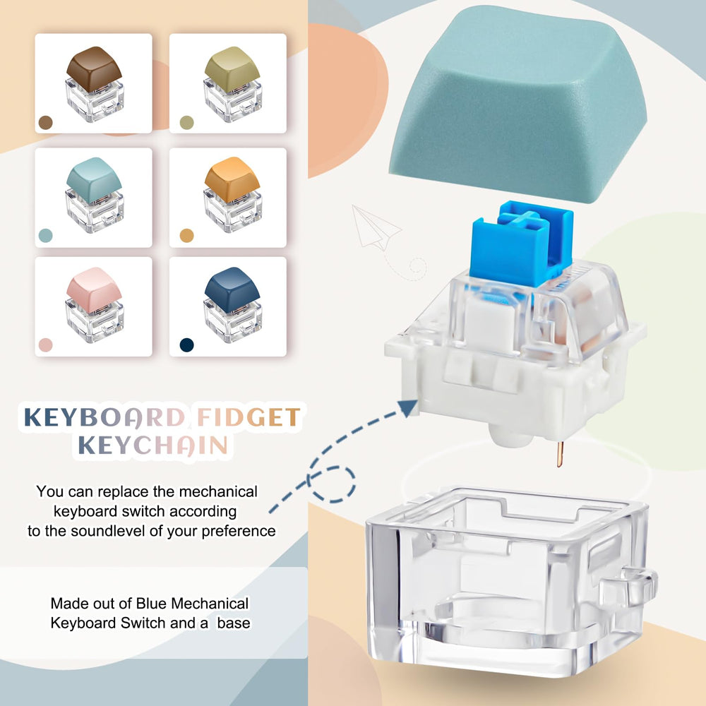 Taiyin pink keyboard clicker fidget keychain for mood and concentration.
