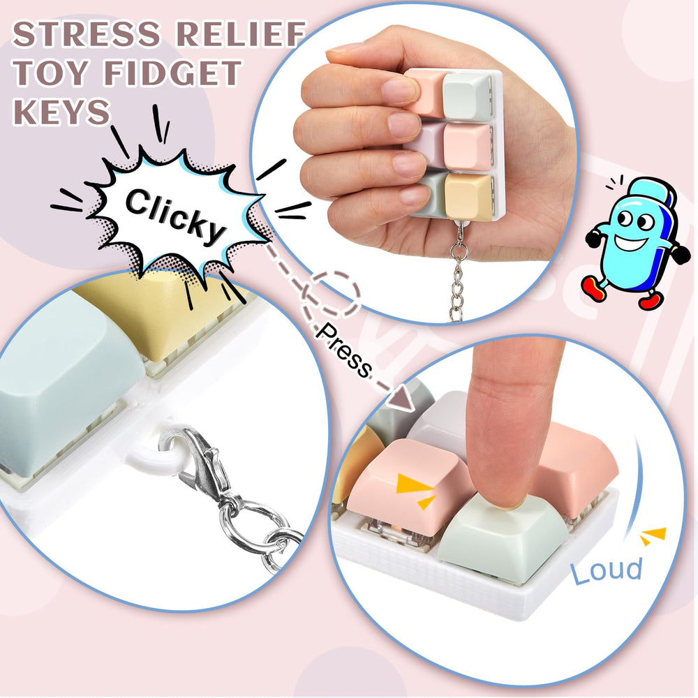 Taiyin keyboard clicker blue macaron keychain helps ease restlessness on commute
