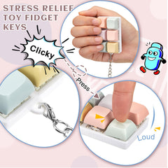 Taiyin keyboard clicker blue macaron keychain helps ease restlessness on commute