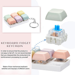 Taiyin keyboard clicker yellow macaron keychain to aid focus during tasks