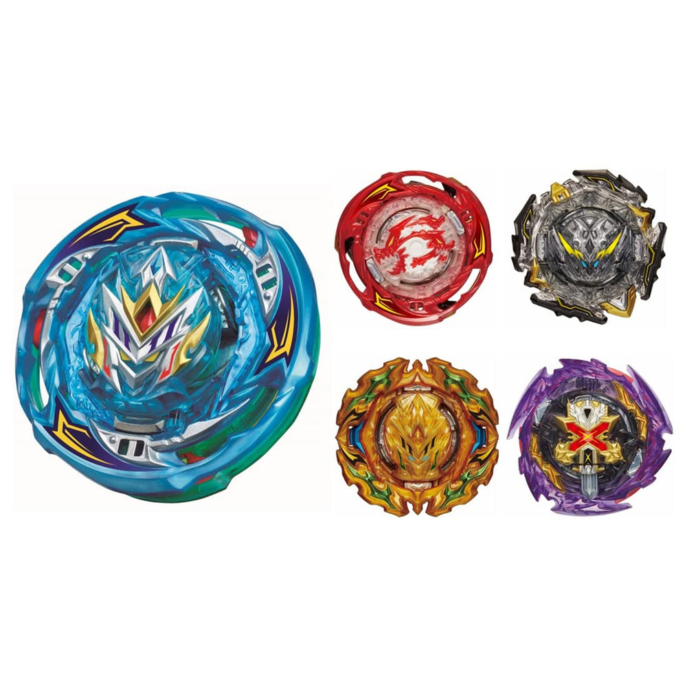 Takara Tomy Beyblade Burst Booster B-202 front view highlighting its compact battle-ready design.