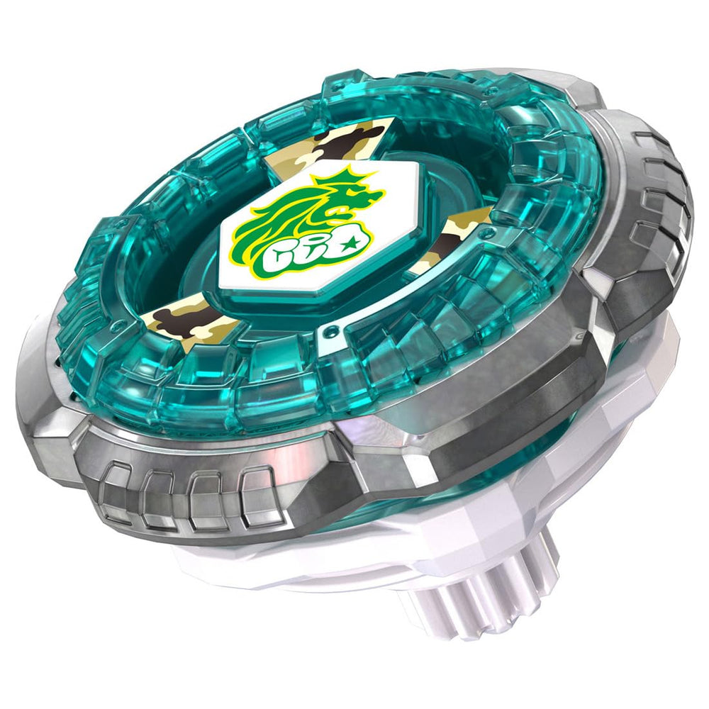 Takara Tomy Beyblade X Rock Leone BX-00 front view for balanced spins.