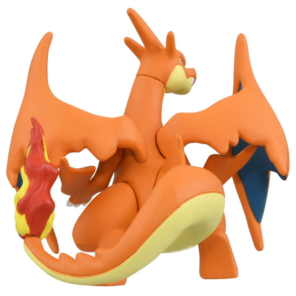 Takara Tomy Moncolle Mega Charizard Y figure, front view, showcases accurate shape and colors