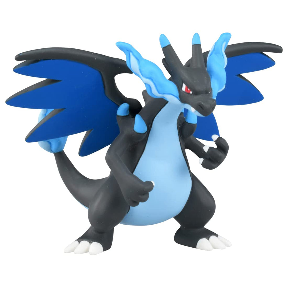 Takara Tomy Moncolle Mega Charizard X head close-up highlights texture.