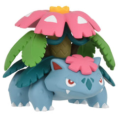 TAKARA TOMY Mega Venusaur Moncolle back view compact statue for shelves.