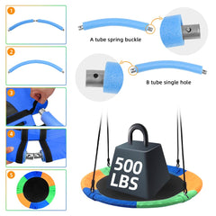 Take Me Away saucer tree swing seat close-up with foam padding