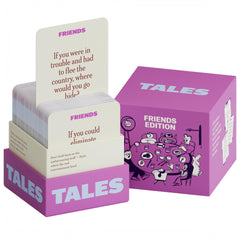 TALES Friends Edition card deck cover showing 150 prompts for engaging gatherings.