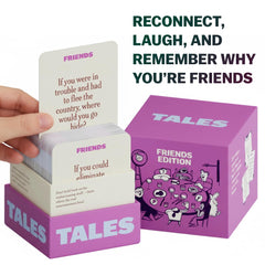 TALES Friends Edition cards spread with prompts to spark conversation.
