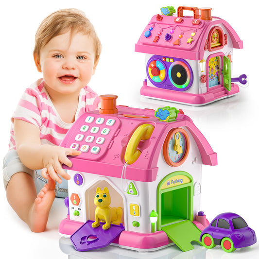 Talkfun Montessori Toy: house with phone supports fine motor exploration and pretend play.