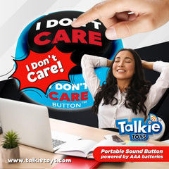 Talkie Toys I Don't Care Button makes a gift-ready desk companion for coworkers.