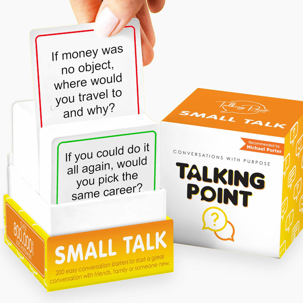 Talking Point Cards 200-icebreaker deck cover ready for parties to spark engaging conversations