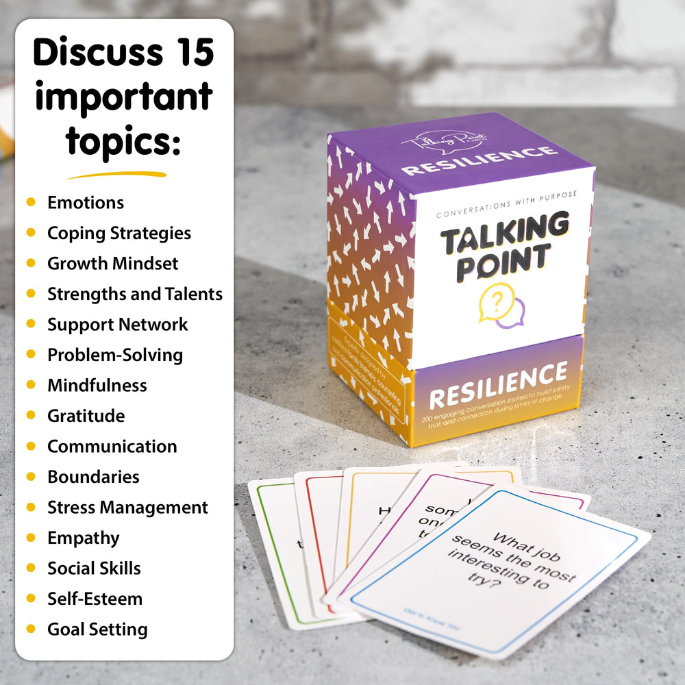 Talking Point Cards new baby transition scene illustrating prompts for family adjustment