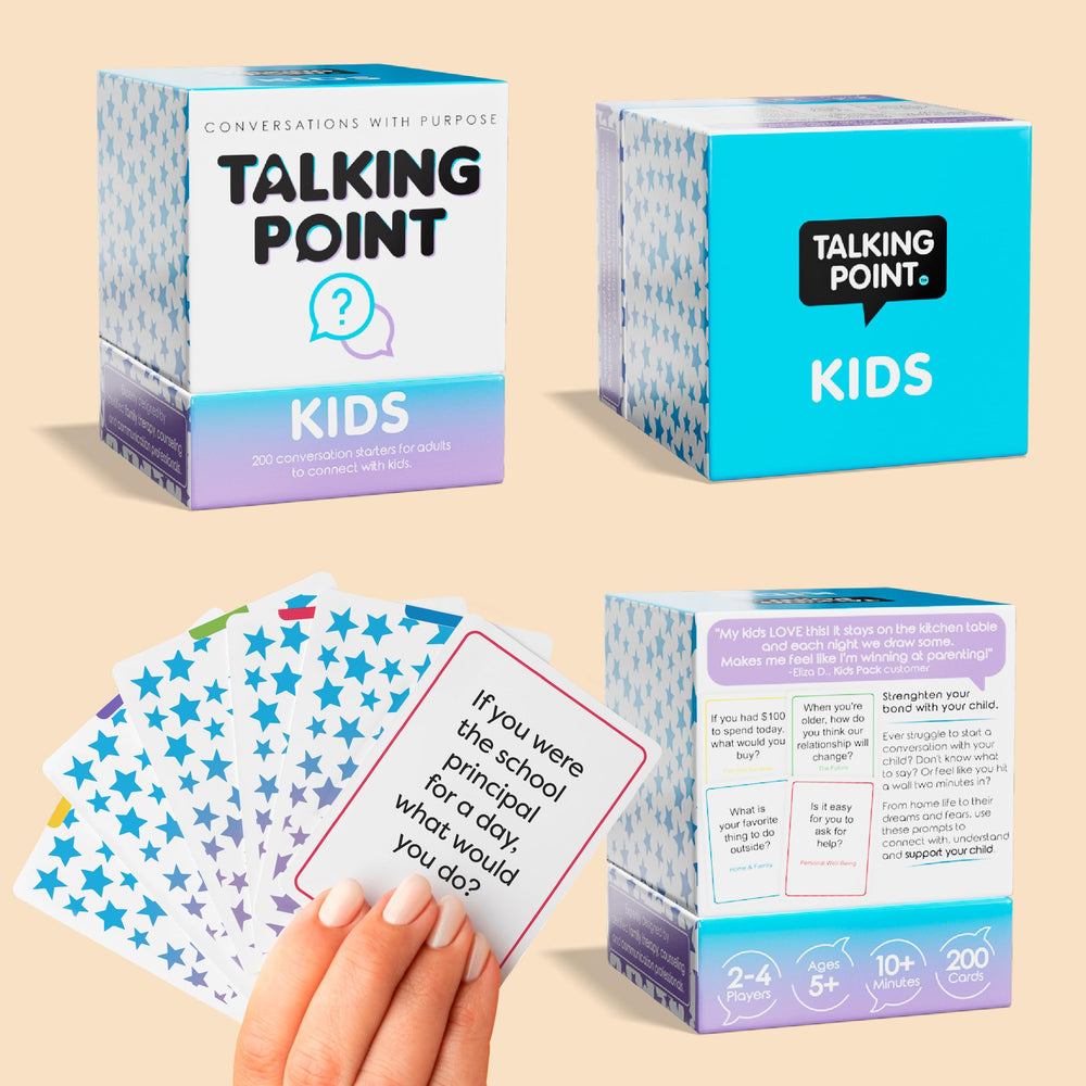 Talking Point Cards therapy-inspired design fosters trust through guided questions.