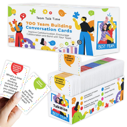 TalkWise 700 questions icebreakers cards boost quick conversations at work during meetings.