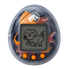 Tamagotchi Nano Spinosaurus close-up showing spine and teeth, a striking desk companion
