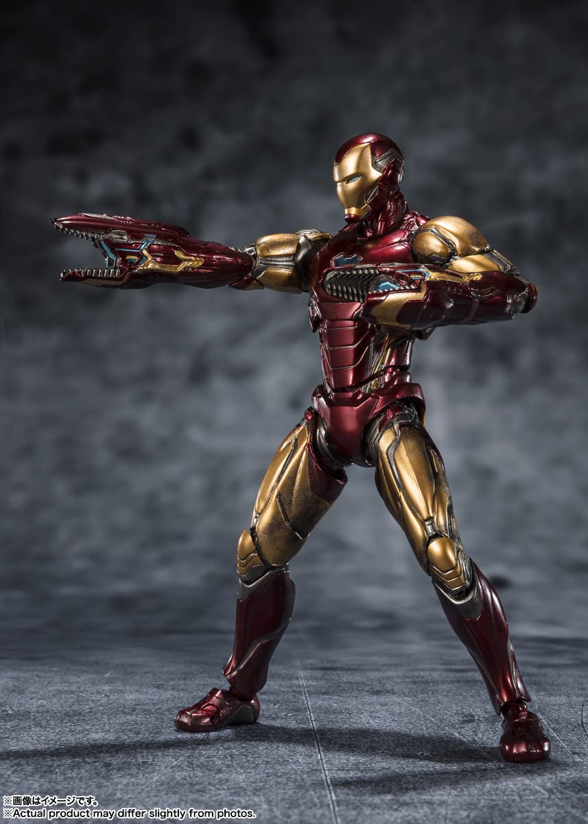TAMASHII NATIONS Iron Man Mark 85 nano lightning refocuser highlights tech details.
