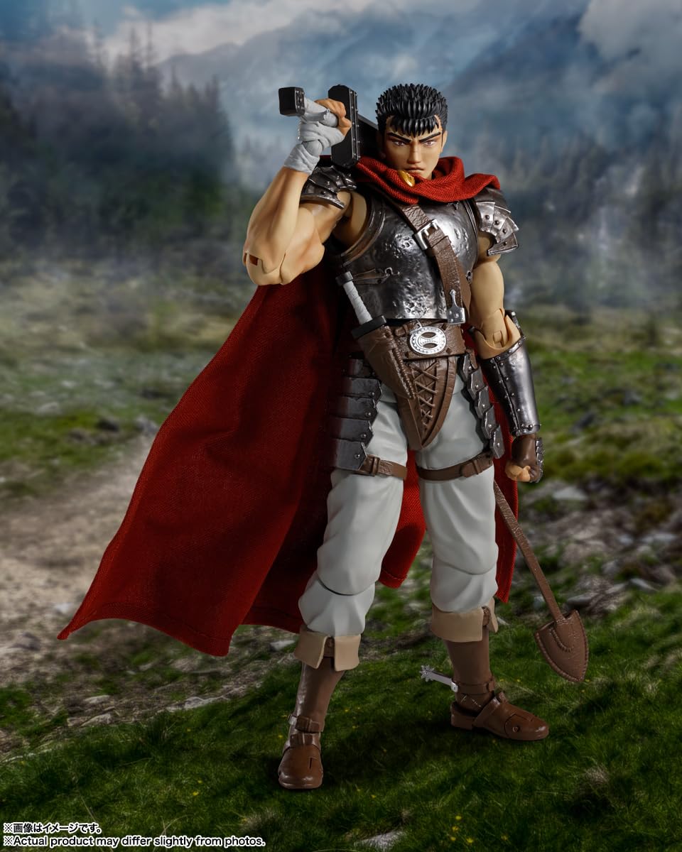 TAMASHII NATIONS Berserk Guts figure helmet-open option enables dramatic head-turn poses