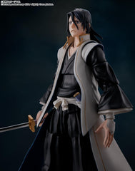 Tamashii Nations Byakuya Kuchiki S.H.Figuarts packaging with Bandai Namco label.