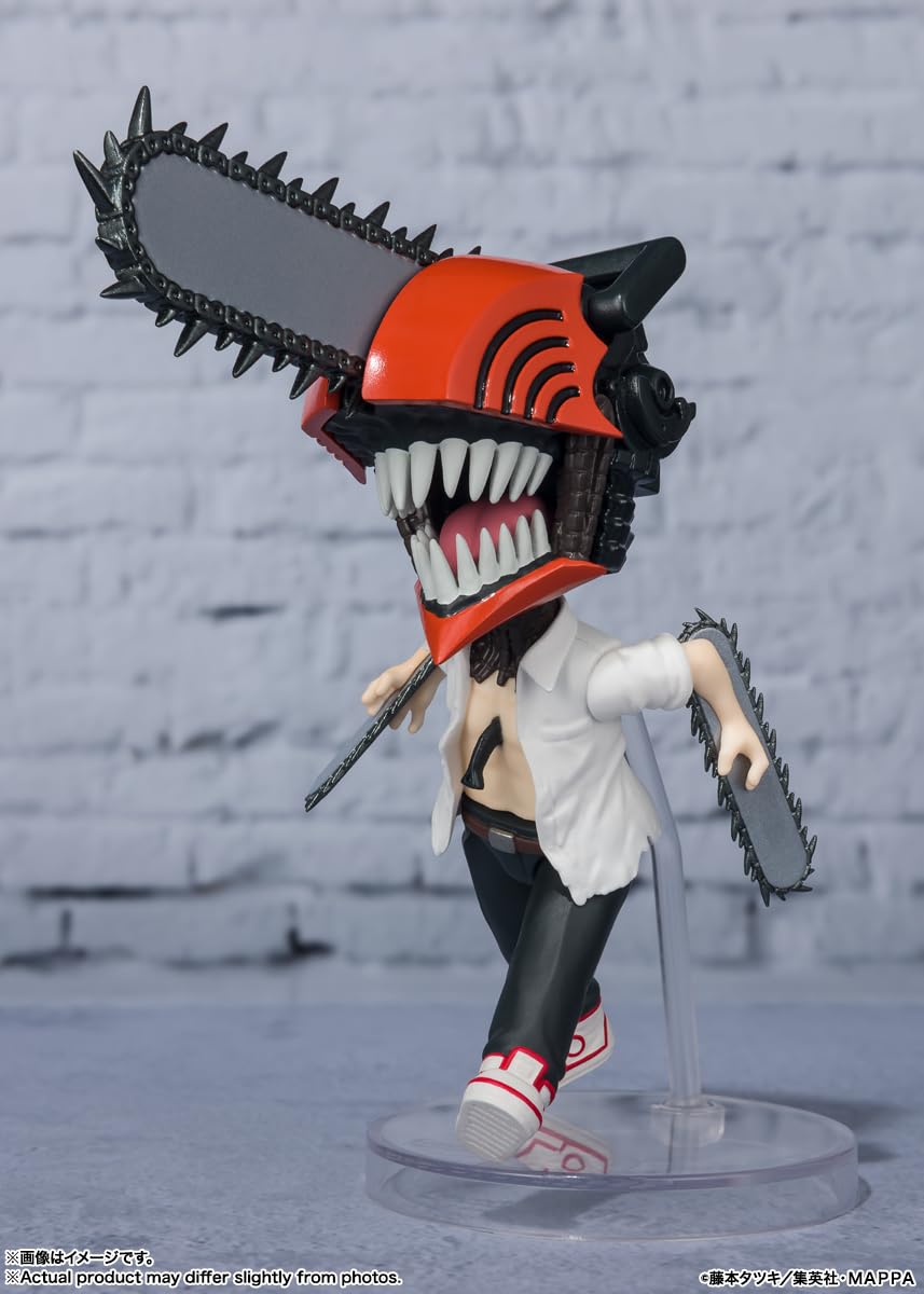 TAMASHII NATIONS Chainsaw Man Figuarts Mini box label confirms licensed Bandai Spirit provenance.