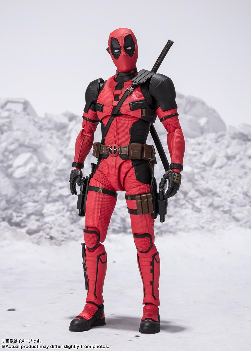 TAMASHII NATIONS Deadpool with Headpool included for versatile posing.