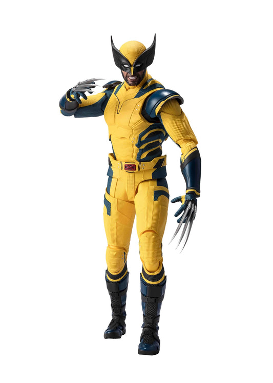 TAMASHII NATIONS Wolverine figure in yellow suit for dynamic display and posing
