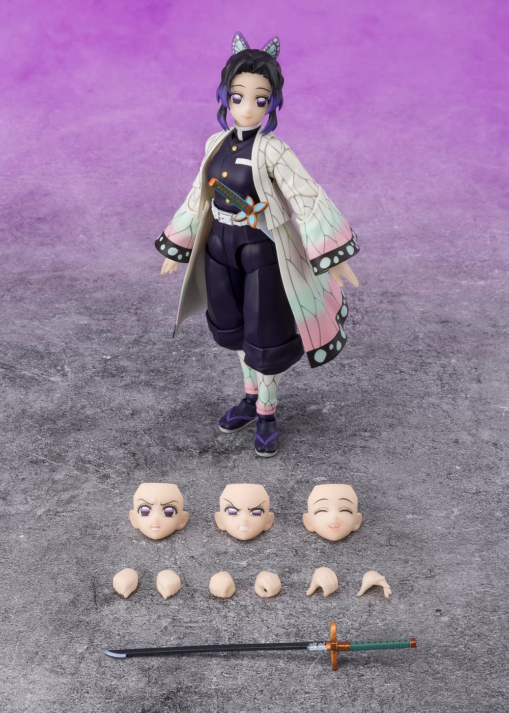 Shinobu Kocho S.H.Figuarts official Bandai Namco license label ensures authenticity.