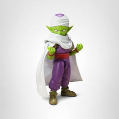 Tamashii Nations Piccolo mini figure posed with a stand for stability.