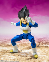TAMASHII NATIONS Dragon Ball DAIMA Vegeta figure back angle reveals rich paintwork.