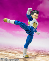 TAMASHII NATIONS DAIMA Vegeta folded arm parts support dynamic poses.