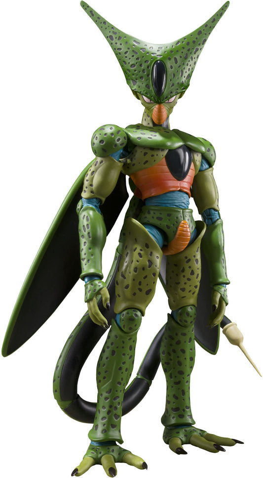 Tamashii Nations Dragon Ball Z Cell First Form main body for dynamic display.