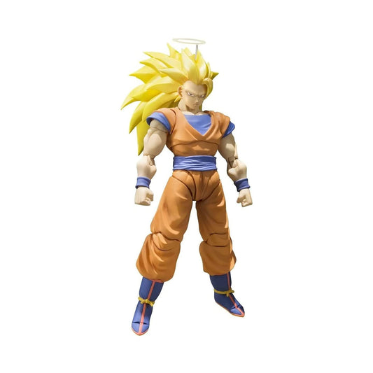 Tamashii Nations Dragon Ball Z Son Goku Super Saiyan 3 front view figure for shelf display