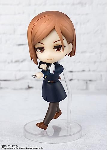TAMASHII NATIONS Nobara Kugisaki Figuarts mini stand supports secure display.