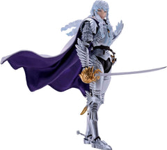 Tamashii Nations Griffith visor hinge allows expressive head poses