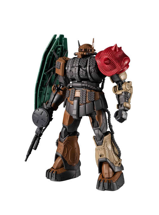 Tamashii Nations Gundam Zaku II Solari in flight pose for dramatic display