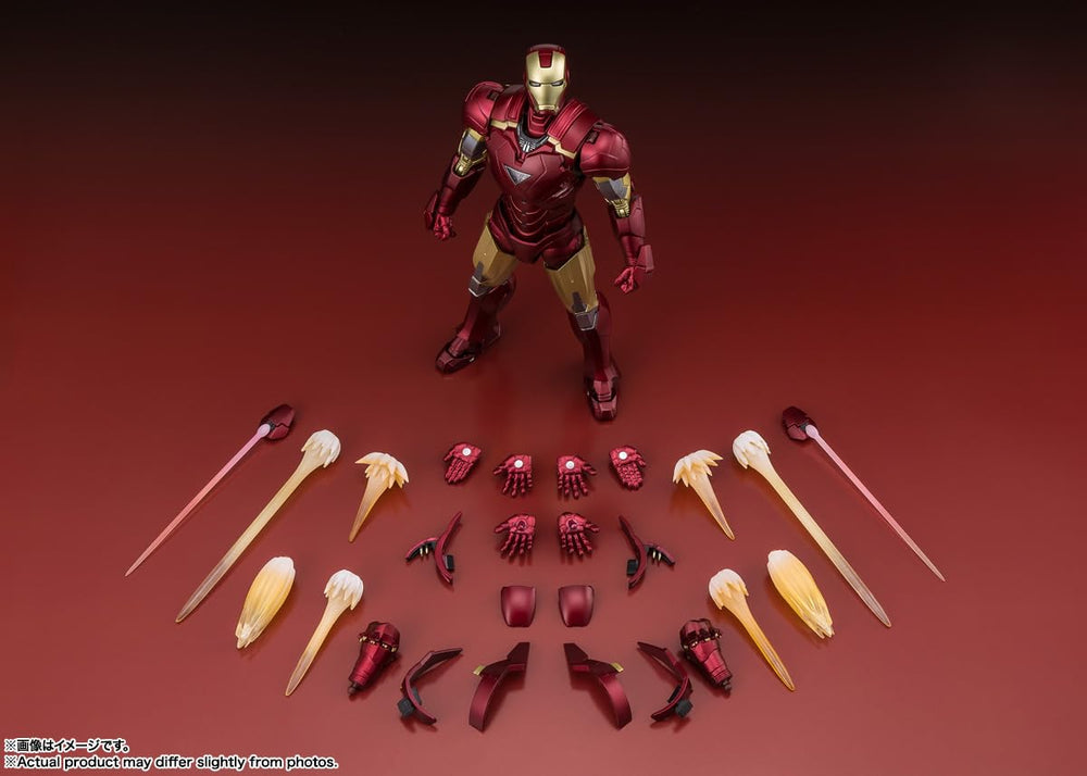 Tamashii Nations Iron Man Mark 6 laser gauntlet effects for beam action
