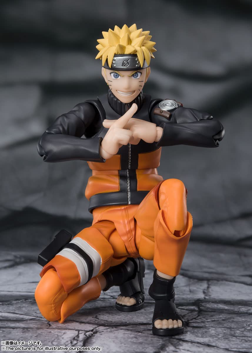 Tamashii Nations Naruto Uzumaki S.H.Figuarts with interchangeable hands for versatile posing.