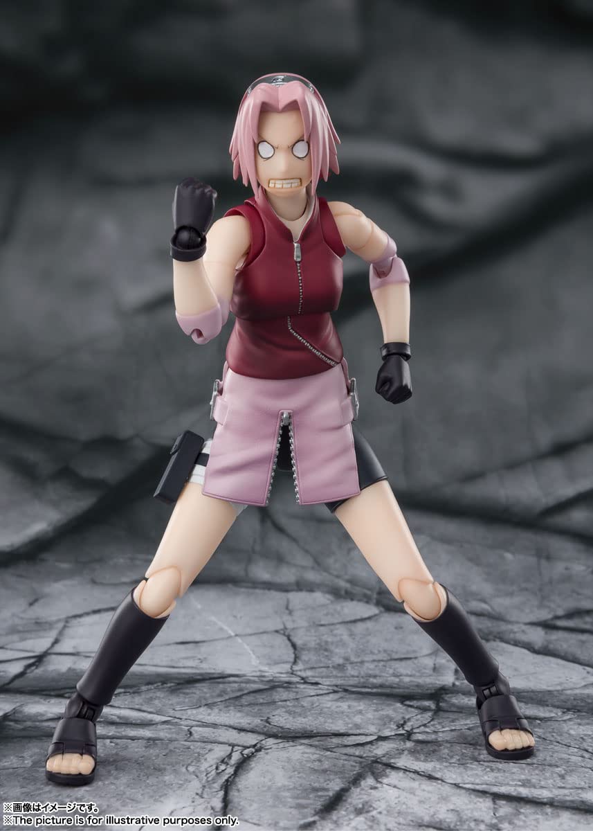 Tamashii Nations Sakura Haruno S.H.Figuarts closeup expressions capture mood.