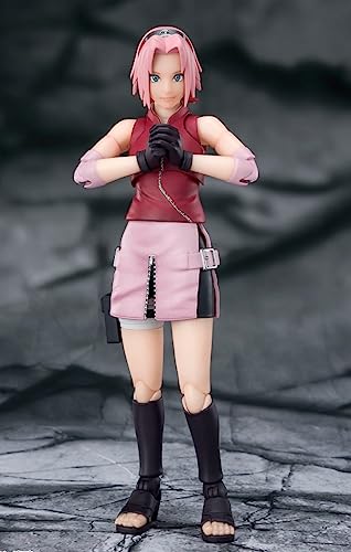 Tamashii Nations Sakura Haruno S.H.Figuarts interchangeable expressions showcase variety.
