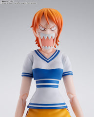 Tamashii Nations Nami Romance Dawn figure side profile showcasing silhouette.